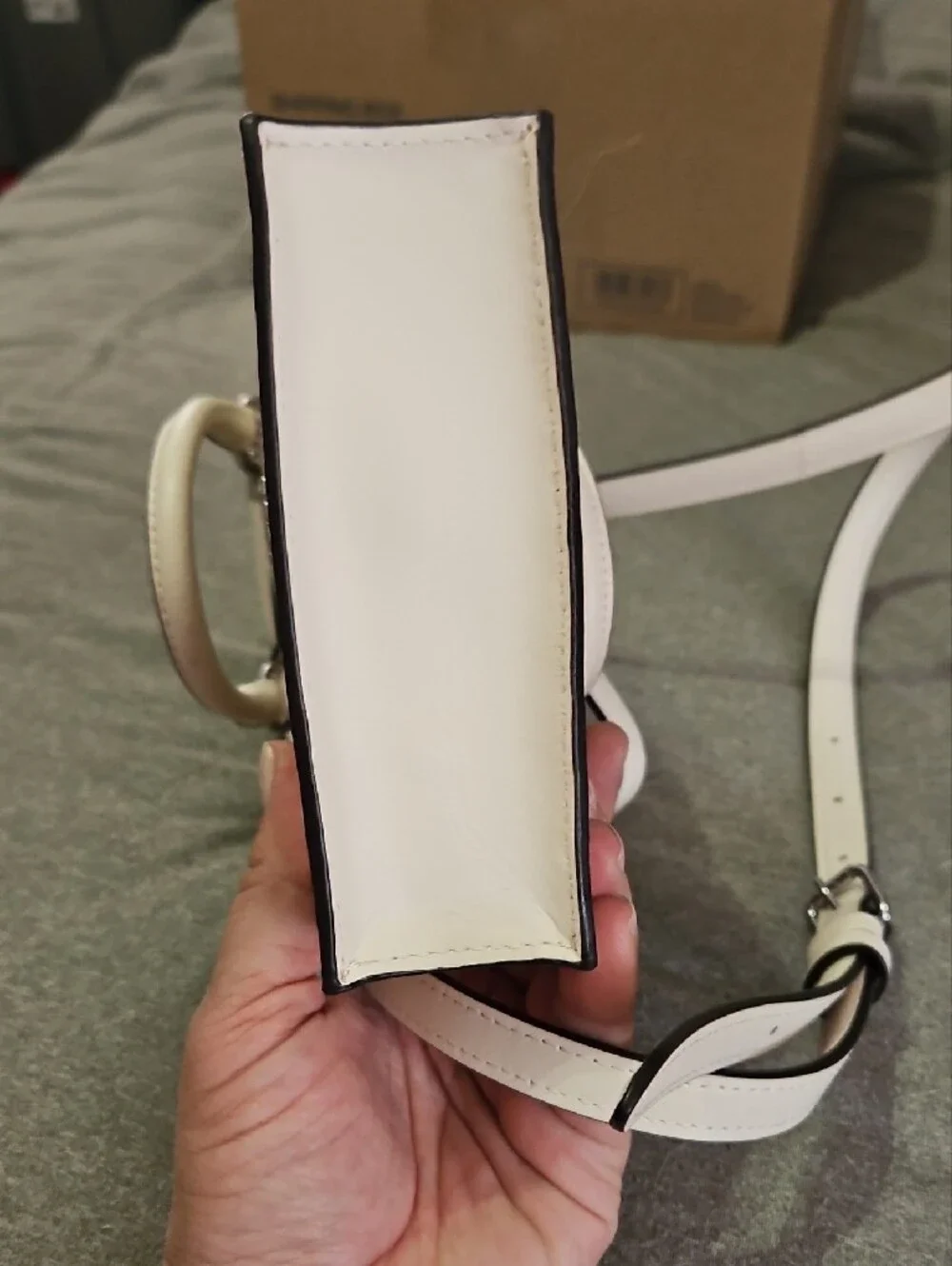 Coach Beige Signature Canvas Mini Crossbody with White Trim NWOT - Picture 8 of 10